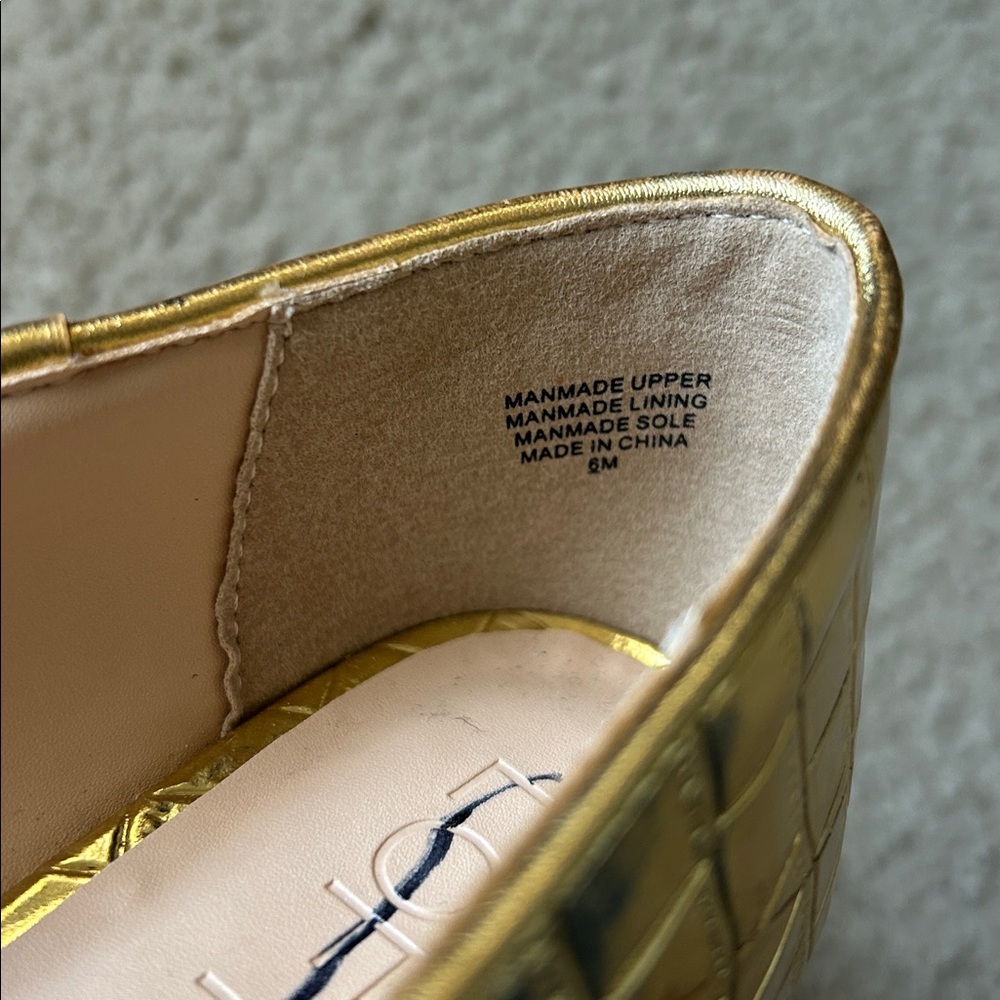 LOFT Gold Crocodile Pattern Flats - Picture 4 of 11